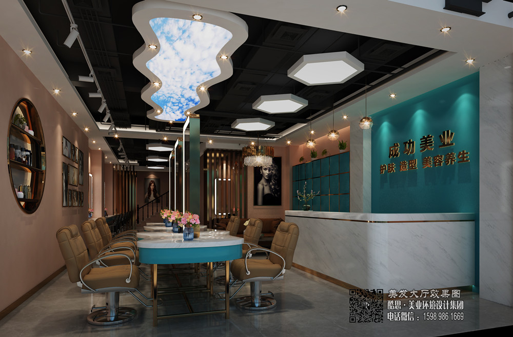 深圳美容美发店设计 现代风格美容空间设计