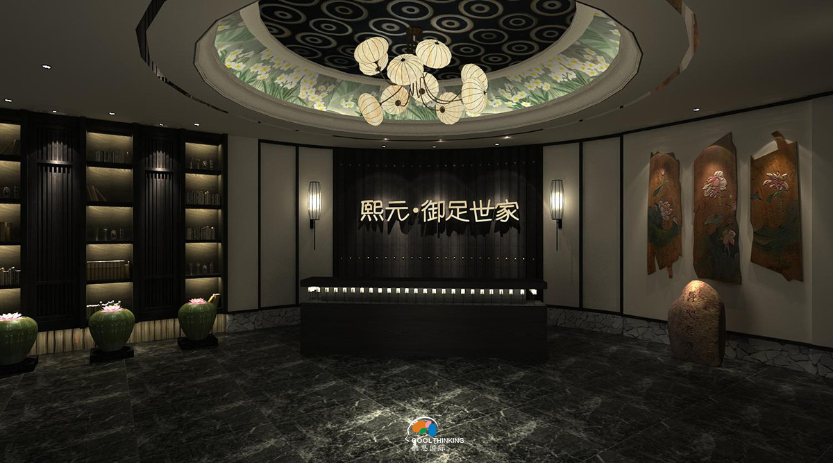 深圳罗湖洗浴会所装修设计 中式风格